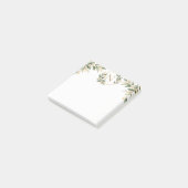 Botanisch gouden monogram gepersonaliseerd briefpa post-it® notes (Schuin)