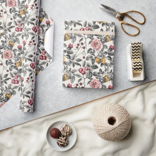 botanisch graveerpatroon – romantisch cadeaupapier (Crafts)