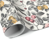botanisch graveerpatroon – romantisch cadeaupapier (Rol Hoek)