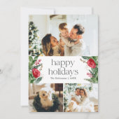 Botanisch groen 3 foto Platte vakantie Kaart (Voorkant)