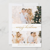 Botanisch groen 3 Fotocollage Kerst Kaart (Voorkant)