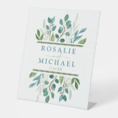 Botanisch groen Aangepaste naam Reclamebord Met Voetstuk (Voorkant)