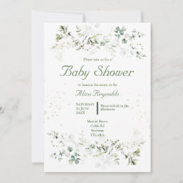Botanisch groen Baby shower Kaart
