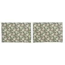 Botanisch groen beige lelie bloemenpatroon
