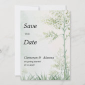 Botanisch groen blad bloemen rustiek Save the Date Kaart (Voorkant)