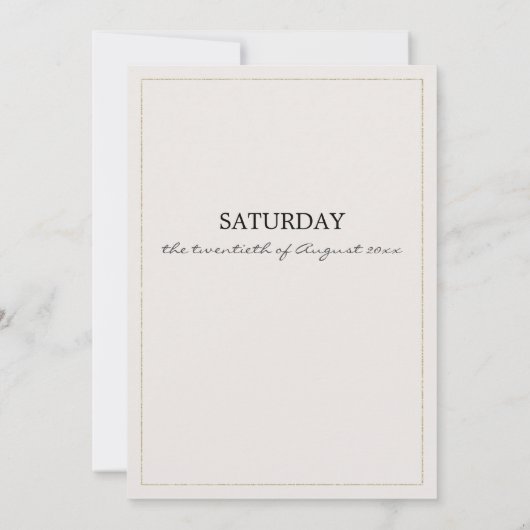 Botanisch groen blad bloemen rustieke bruiloft kaart (Achterkant)