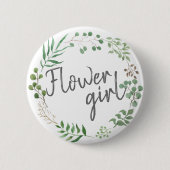 Botanisch groen | Blad | BLOEMENMEISJE Ronde Button 5,7 Cm (Voorkant)