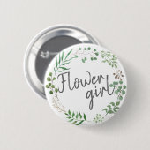Botanisch groen | Blad | BLOEMENMEISJE Ronde Button 5,7 Cm (Voorkant /achterkant)
