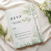 Botanisch groen blad bloemenrustiek RSVP Kaart