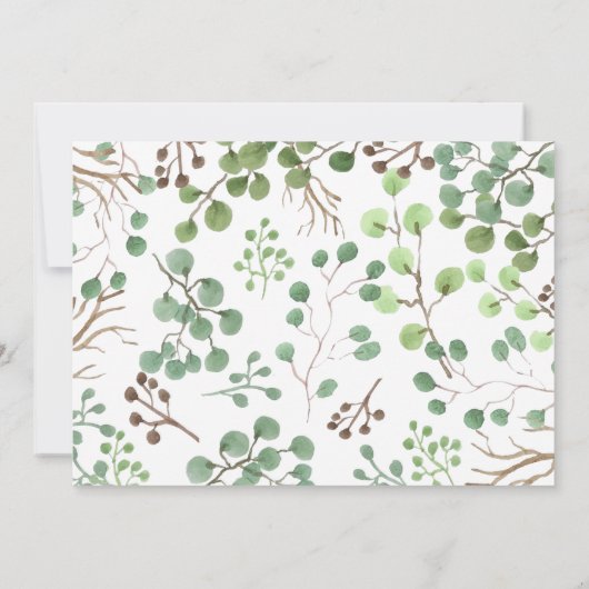 Botanisch groen | Blad | Bruiloft dank u Bedankkaart (Achterkant)