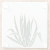 Botanisch groen blad glazen onderzetter (Achterkant)