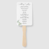 Botanisch groen blad Harten Huwelijksprogramma Handwaaier (Achterkant)