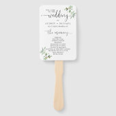 Botanisch groen blad Harten Huwelijksprogramma Handwaaier (Voorkant)