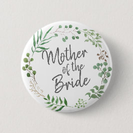 Botanisch groen | Blad | Moeder van de bruid Ronde Button 5,7 Cm