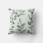 Botanisch groen blad patroon met monogram kussen (Achterkant)