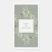 Botanisch groen blad SAGE groene trouw Servet (Voorkant)