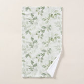Botanisch groen bladpatroon bad handdoek (Handdoek)