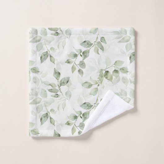 Botanisch groen bladpatroon bad handdoek (Wasdoekje)