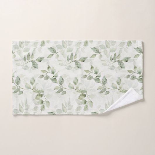 Botanisch groen bladpatroon bad handdoek (Handdoek)