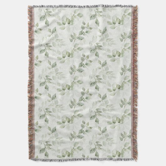 Botanisch groen bladpatroon deken (Voorkant Verticaal)