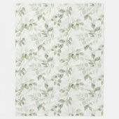 Botanisch groen bladpatroon fleece deken (Voorkant)