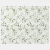 Botanisch groen bladpatroon fleece deken (Voorkant (Horizontaal))
