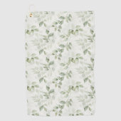 Botanisch groen bladpatroon golfhanddoek (Voorkant)