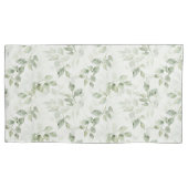 Botanisch groen bladpatroon kussensloop (Voorkant-Links)