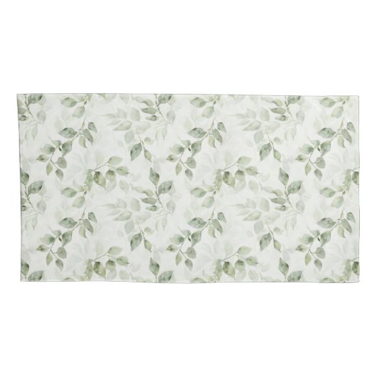 Botanisch groen bladpatroon kussensloop (Achterkant-Rechts)