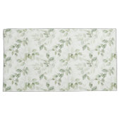 Botanisch groen bladpatroon kussensloop (Voorkant-Rechts)