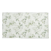 Botanisch groen bladpatroon kussensloop (Achterkant-Links)