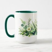 Botanisch groen bloemmotief mok (Links)