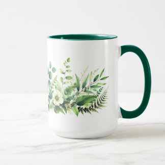 Botanisch groen bloemmotief mok