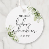 Botanisch groen Bloemneutraal Baby shower Bedankjes Labels (Achterkant)
