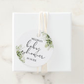 Botanisch groen Bloemneutraal Baby shower Bedankjes Labels (In situ)