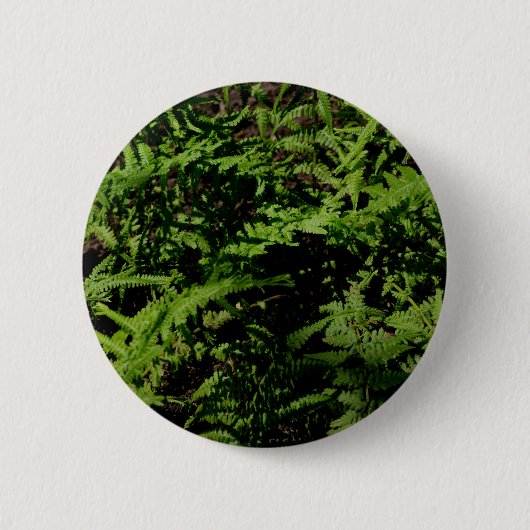 Botanisch groen bos vloer varens ronde button 5,7 cm (Voorkant)