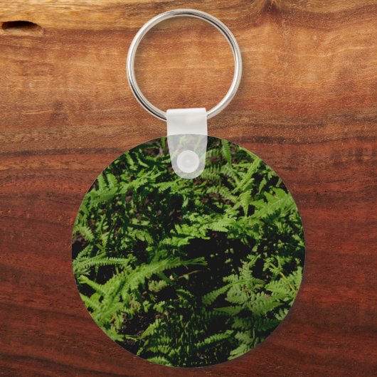 Botanisch groen bos vloer varens sleutelhanger (Voorkant)