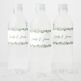 Botanisch groen bruiloft fles etiketten