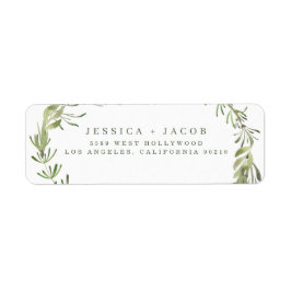 Botanisch groen Bruiloft Retouradres Etiket