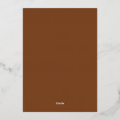 Botanisch Groen Bruin Script Trouwen Folie Uitnodiging (Achterkant)
