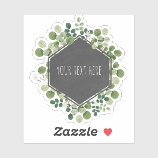 Botanisch groen Chalkboard Label Sticker (Vel)