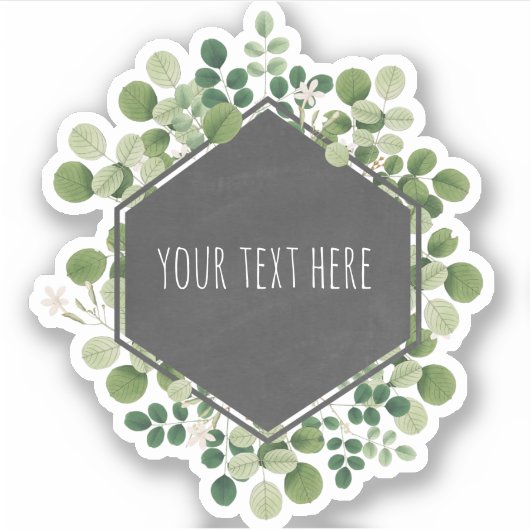 Botanisch groen Chalkboard Label Sticker (Voorkant)