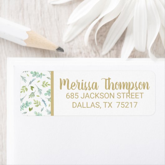 Botanisch groen Chic retouradres Etiket (Insitu)