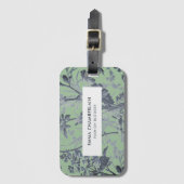 Botanisch groen Chinoiserie Aangepast Bagagelabel (Voorkant (verticaal))
