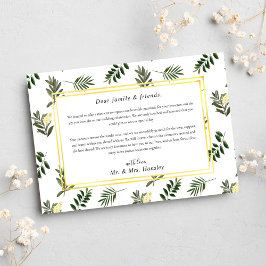 Botanisch groen Elegante Moderne Rustieke Bruiloft Bedankkaart