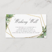 Botanisch groen en goud geometrische wensen goed informatiekaartje (Voorkant)
