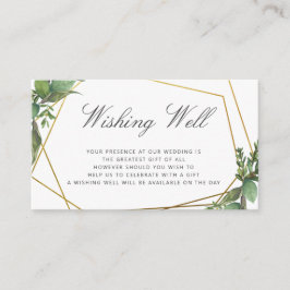 Botanisch groen en goud geometrische wensen goed informatiekaartje