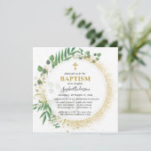 Botanisch groen en goudblaasjes kaart (Staand voorkant)