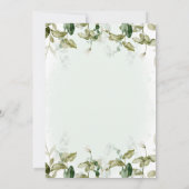 Botanisch groen en gouden kruis eerste communie kaart (Achterkant)