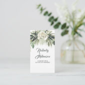 Botanisch groen en witte pioen Garland Garden Visitekaartje (Staand voorkant)